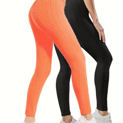 2er-Pack Hohe Taille Bauchkontrolle Yoga Leggings - Quick Dry, Hip Lifting, Damen Activewear