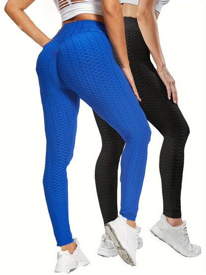 2er-Pack Hohe Taille Bauchkontrolle Yoga Leggings - Quick Dry, Hip Lifting, Damen Activewear