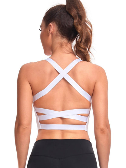 Ärmelloser Sport-BH mit sexy Überkreuz-Rücken - Für Laufen, Yoga & Fitness