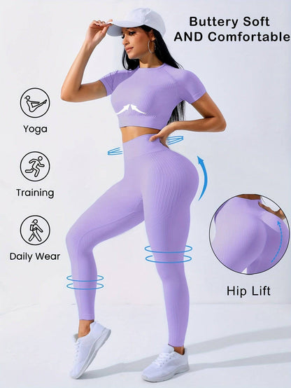 Aktives Yoga-Set: Crop-Top, hohe Taille - für Damen!