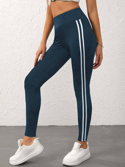 Elastische Gestreifte Yogahose - Perfekte Passform, Damen Activewear