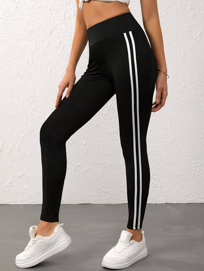 Elastische Gestreifte Yogahose - Perfekte Passform, Damen Activewear