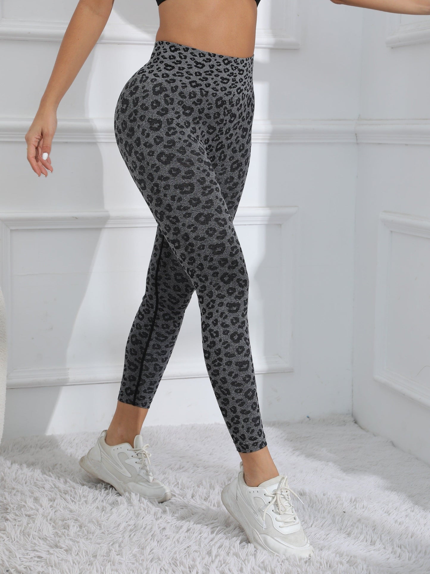 Leopard Leggings - Hohe Taille - Yoga & Fitness.