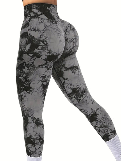 Tie-Dye Shorts & Leggings Sets, Damen Activewear - 2-teiliges Set für Yoga, Fitness und Laufen.