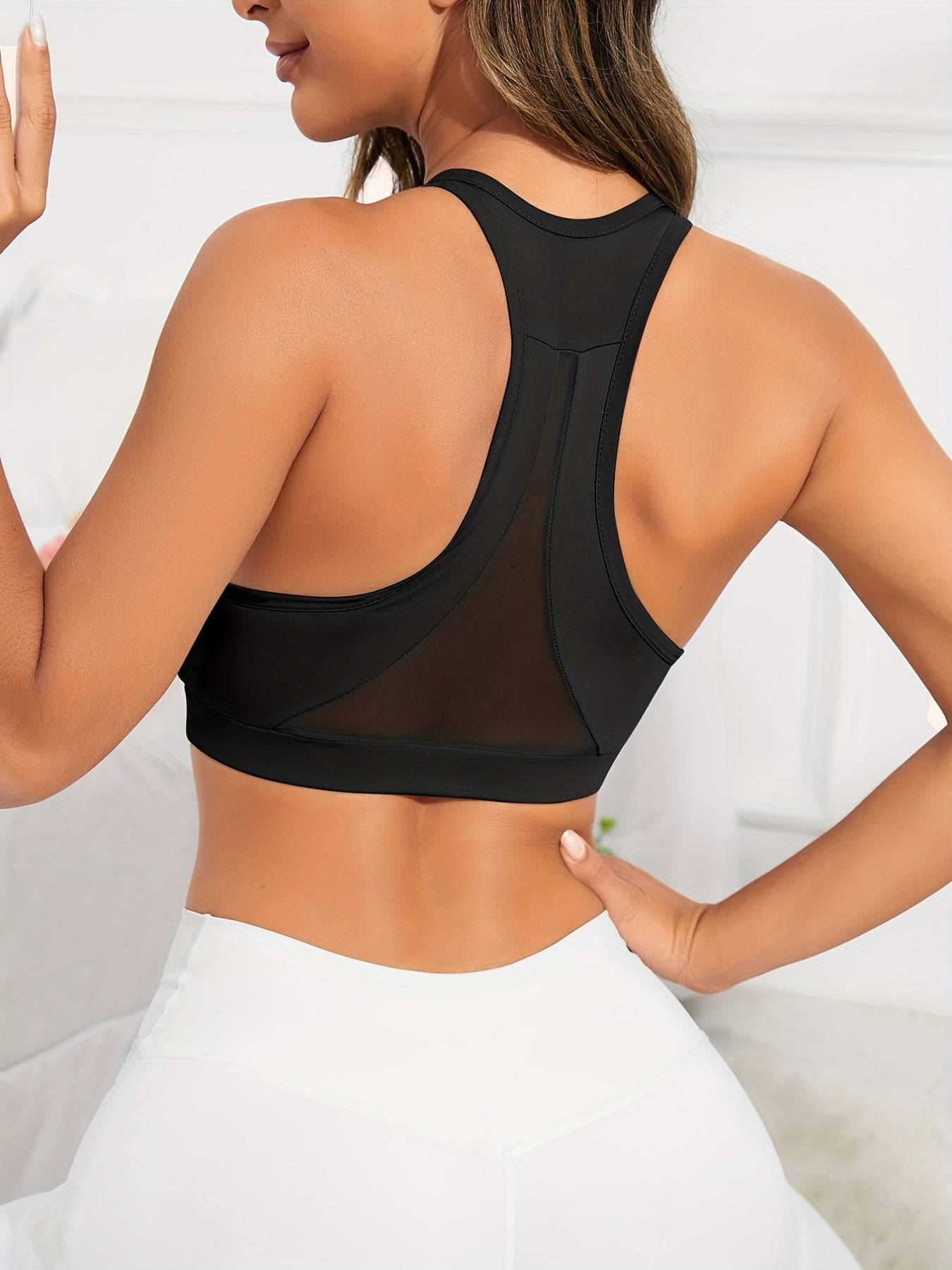 Grünes Sport-Yoga-Fitness Tanktop mit atmungsaktiven Netznähten