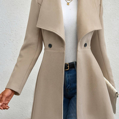 Eleganter Zweireihiger Trenchcoat mit Schalkragen für Damen