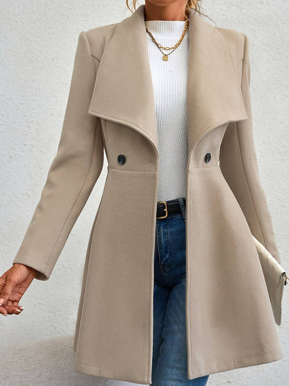 Eleganter Zweireihiger Trenchcoat mit Schalkragen für Damen