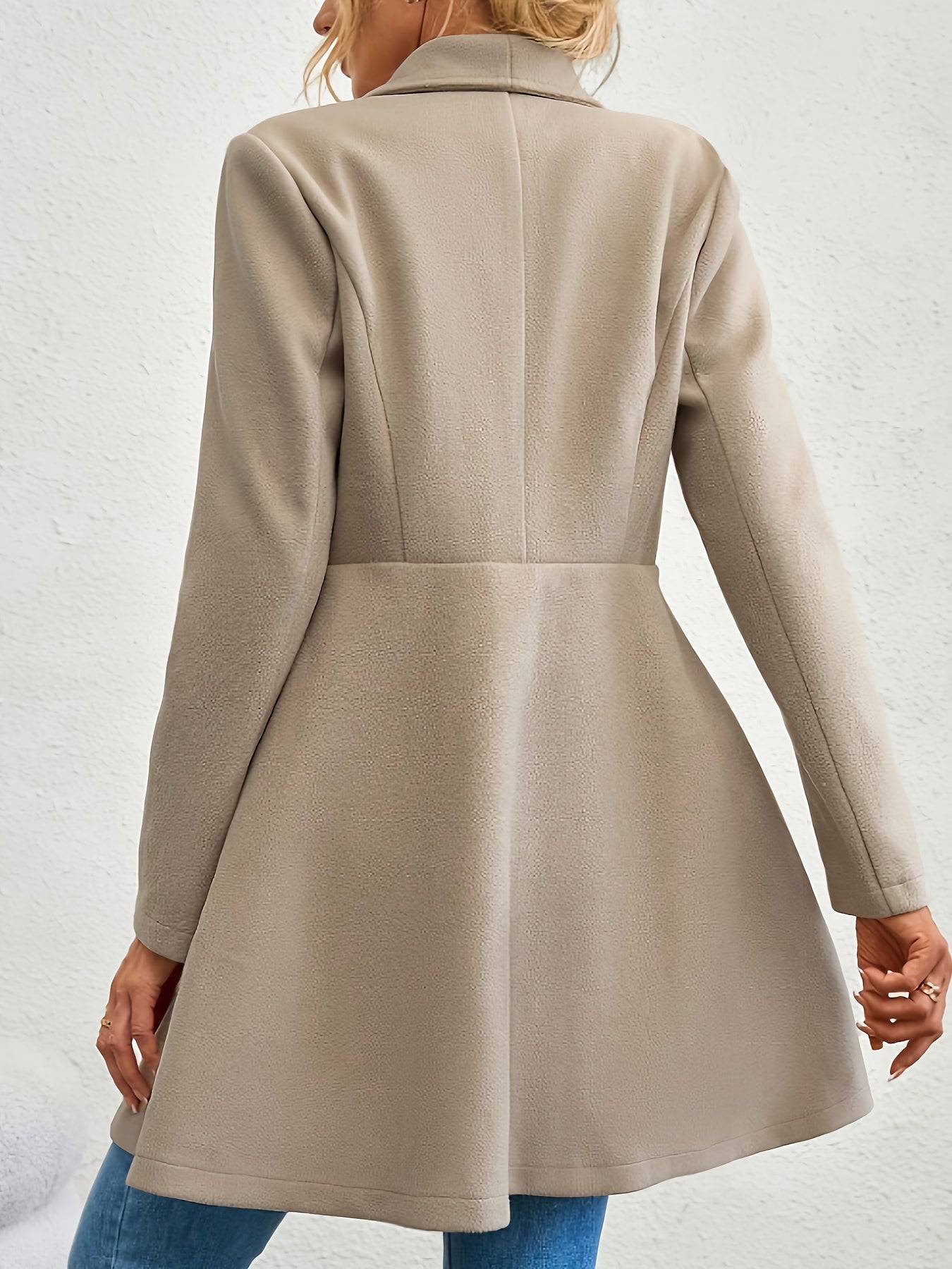 Eleganter Zweireihiger Trenchcoat mit Schalkragen für Damen