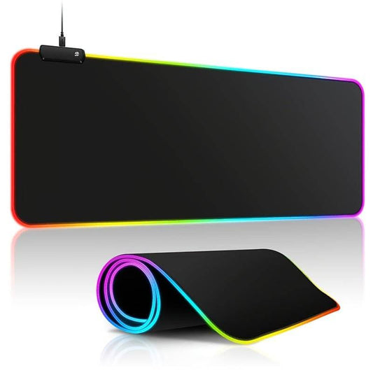 "RGB Gaming Mauspad - 15 Lichtmodi, Touch-Steuerung, rutschfeste Gummibasis, 31,5x11,8 cm"