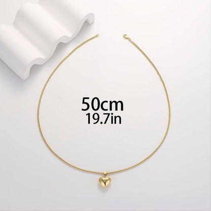 Großer Liebes-Anhänger - Elegante Halskette in 14 Karat Vergoldung