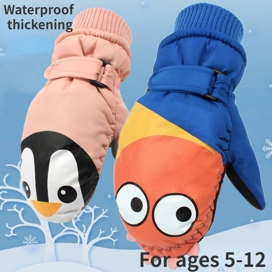 Kinder-Winter-Skihandschuhe, warme Cartoon-Handschuhe für wasserabweisenden Spaß.