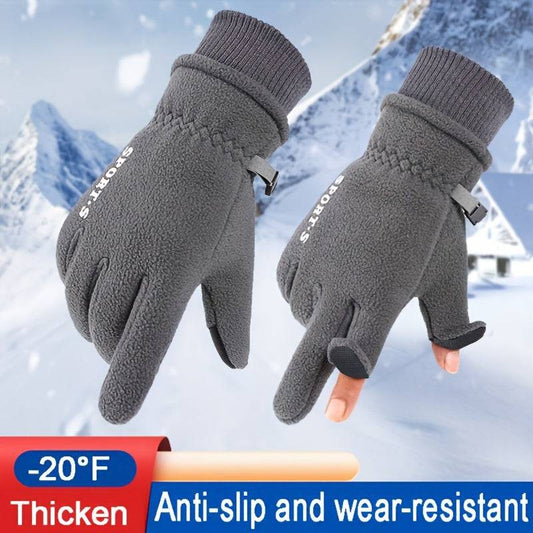 Winter-Skihandschuhe - Kältefeste Fleece-Sporthandschuhe für Touchscreens - Rutschfeste Outdoor-Handschuhe (Radfahren, Fahren, Skifahren)