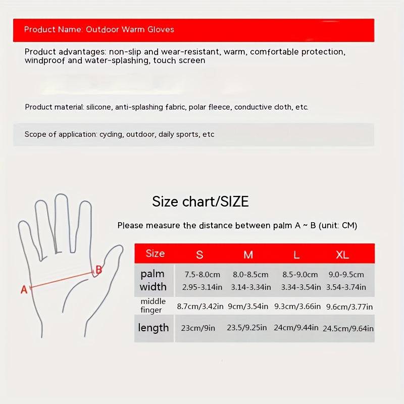 Outdoor-Sporthandschuhe für Radfahren und Skifahren - warm, winddicht, wasserdicht