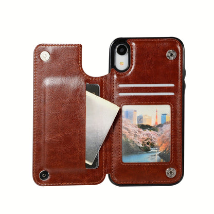 iPhone Wallet Case mit Kartenhalter und magnetischem Verschluss - Premium PU-Kunstleder, stoßfest.