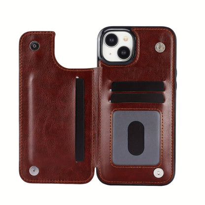 iPhone Wallet Case mit Kartenhalter und magnetischem Verschluss - Premium PU-Kunstleder, stoßfest.