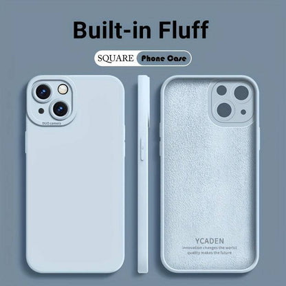 Quadratische Flüssigsilikon-Handyhülle für iPhone 15 11 12 13 14 Pro Max 14 Plus Kamera-Schutzhülle mit integriertem Flaum-Softcover.

Neuer Produkttitel: Luxus-Silikonhülle für iPhone 15 Pro Max - Quadratisch, Kameraprotektor, flaumiges Softcover.
