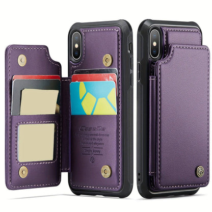 CaseMe iPhone Hülle - Kartenhalter, Brieftasche, RFID-Blockierung (Kompatibel mit iPhone 14, 13, 12, 11 Pro Max, XR, XS Max, SE 2022, SE 2020, 7, 8 Plus)