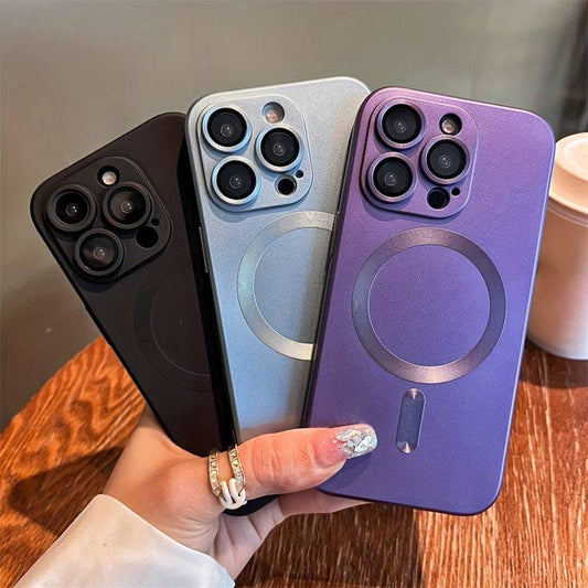 Drahtlose Ladetelefonhülle für iPhone - Magnetisch, Stoßfest, Objektivschutz (15-11 Pro Max)