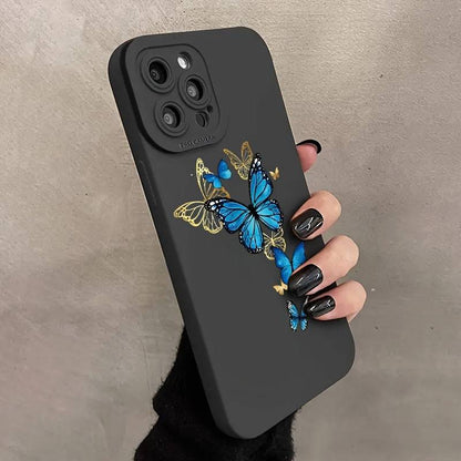 Stoßfeste Telefonhülle mit Schmetterlingsgrafik für iPhones - Ideal als Geschenk.