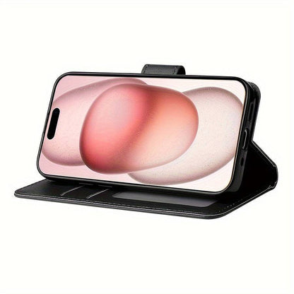 iPhone Schutzhülle - Hautfreundlich, Kartensteckplatz, Fotorahmen, magnetischer Flip, Kunstleder
