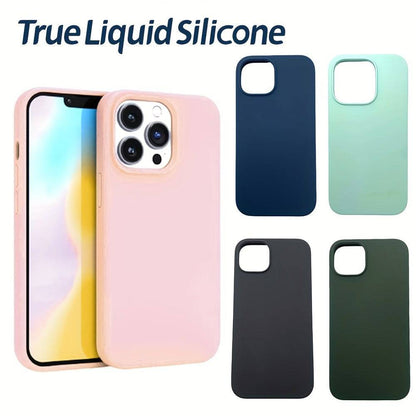 Echte Flüssige Silikon-Handyhülle Für IPhone 14 Plus/ Pro/ Pro Max, All-Inclusive-Candy-Color-Vollschutzhülle Für IPhone 15 Plus Pro Pro Max