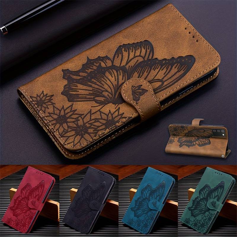 Schmetterlingsgrafik Kunstleder Flip Cover - Das stilvolle Wallet Case für iPhone 15/15pro/15pro Max/15plus