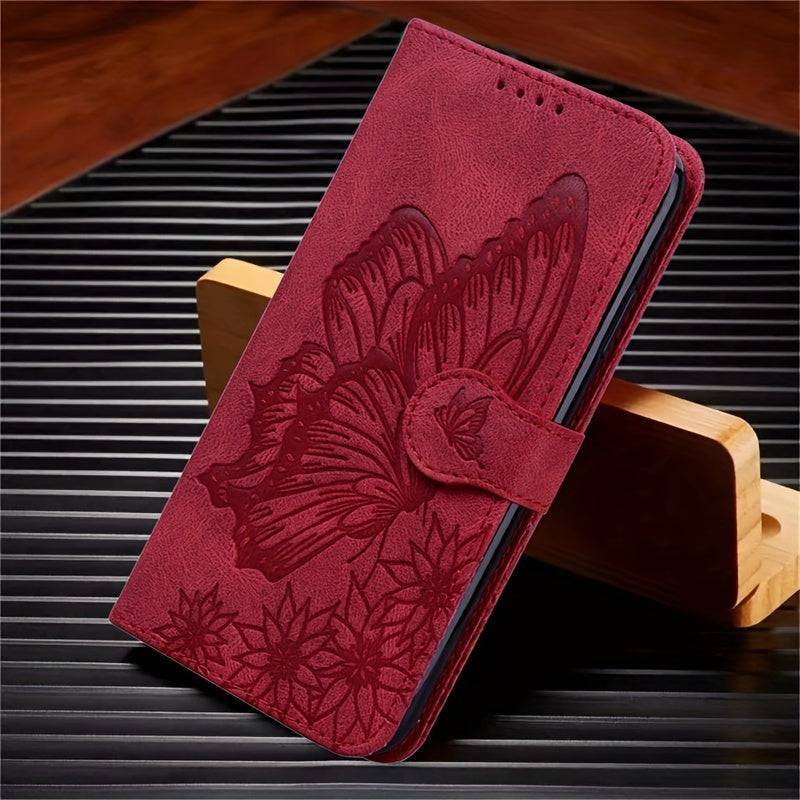 Schmetterlingsgrafik Kunstleder Flip Cover - Das stilvolle Wallet Case für iPhone 15/15pro/15pro Max/15plus