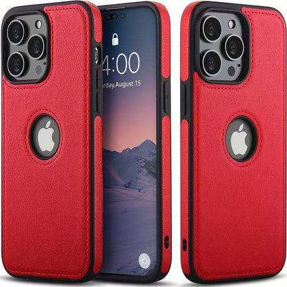 Dünnes Luxus-PU-Kunstleder-Cover für iPhone Modelle 7-15 Pro Max