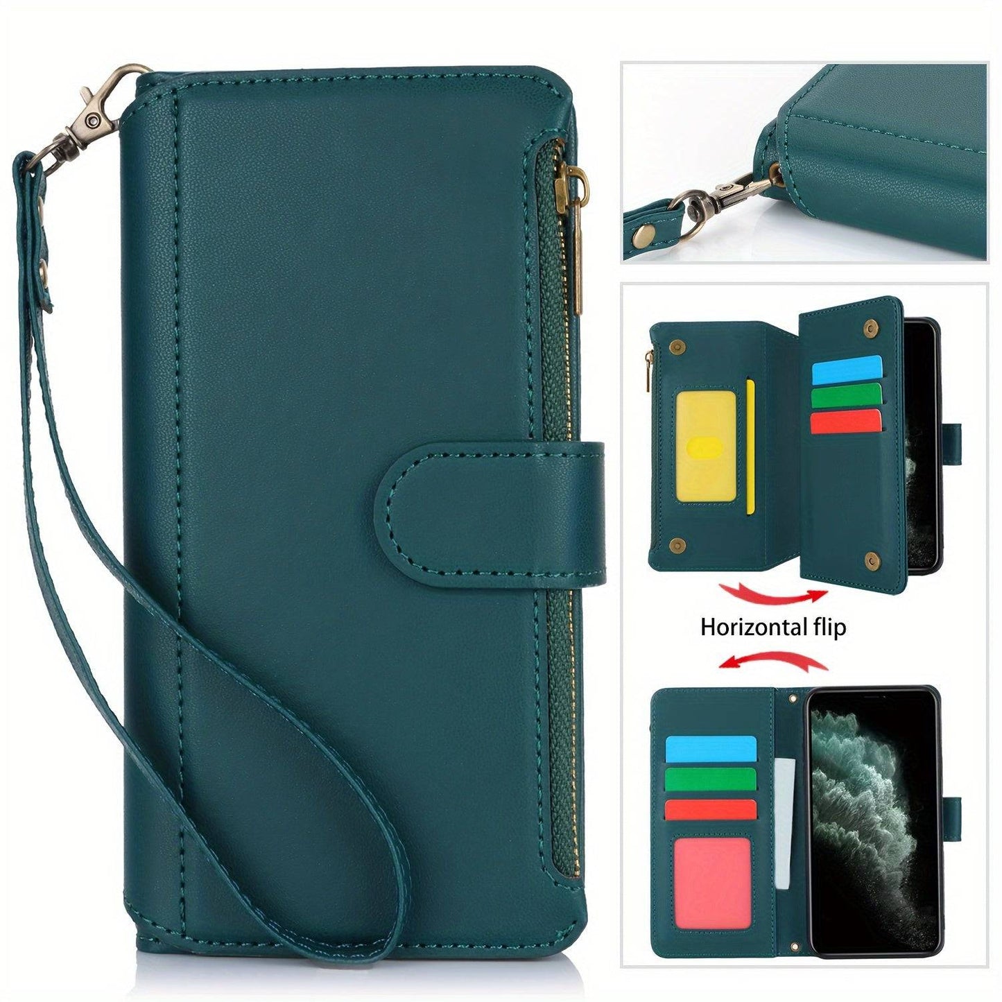 Multifunktionale Brieftaschenhülle für Samsung Galaxy S24-S23 Plus, A14-A54, Note 20 Ultra