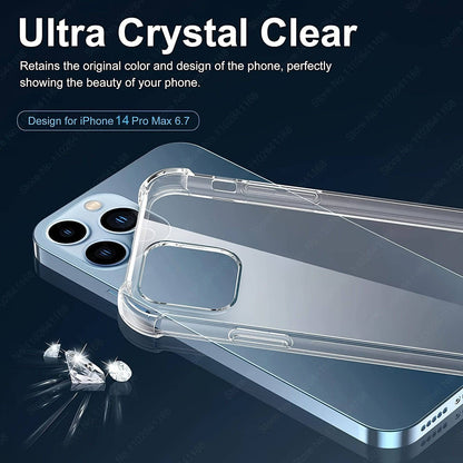 Stoßfeste Klare Handyhülle für iPhone 15-12 Pro Max - Exklusiv und transparent!