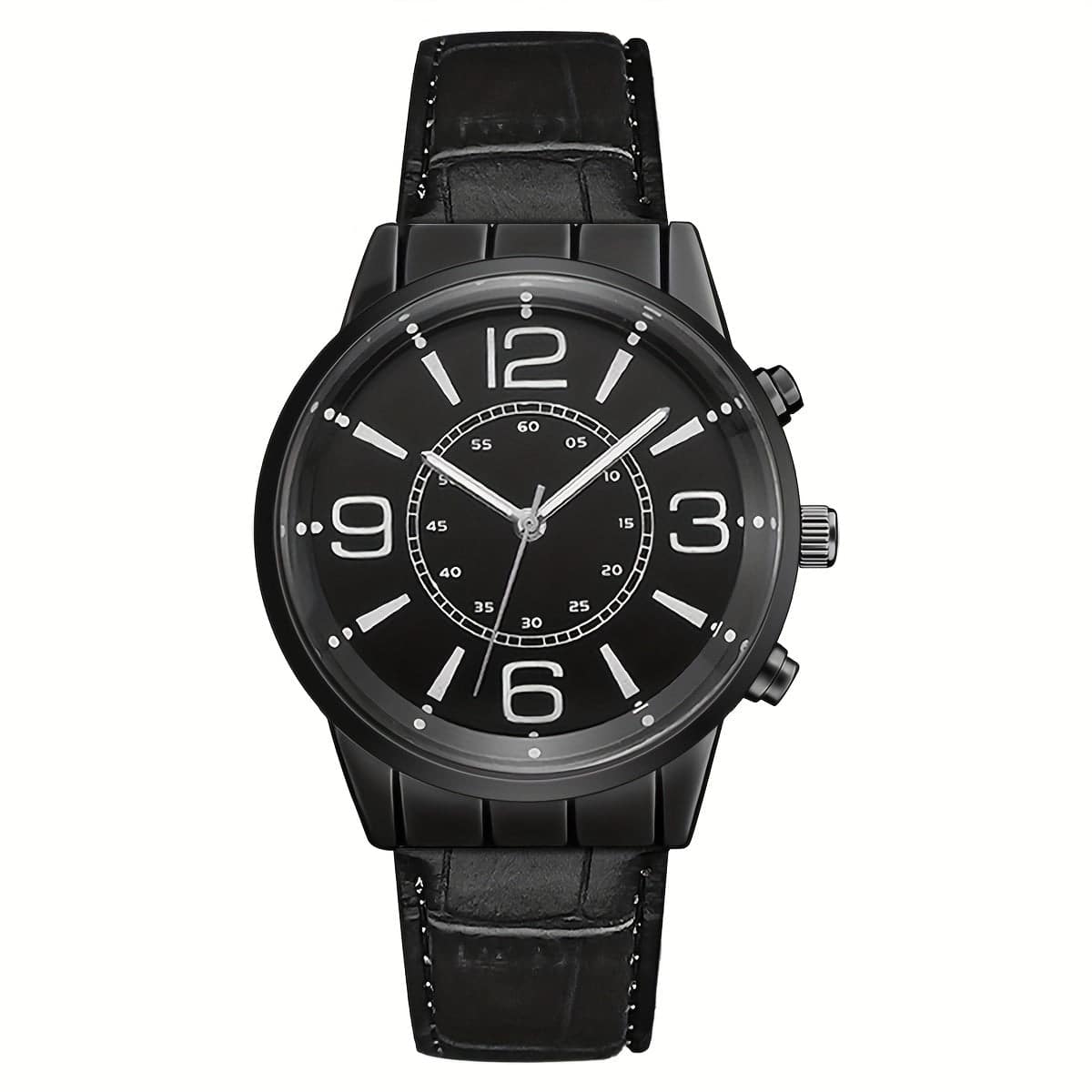 Herren-Quarzuhr mit PU-Lederarmband und stilvollem Zifferblatt