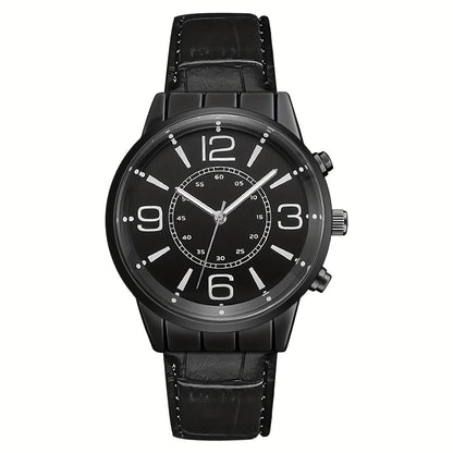Herren-Quarzuhr mit PU-Lederarmband und stilvollem Zifferblatt