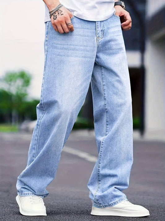 Herren Denim Hose - Lässig, Weite Beine für den Street-Style (Frühling/Sommer)