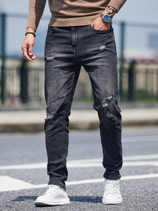 Herren Skinny Jeans - lässiger Street-Style in zerrissenem Stretch-Denim