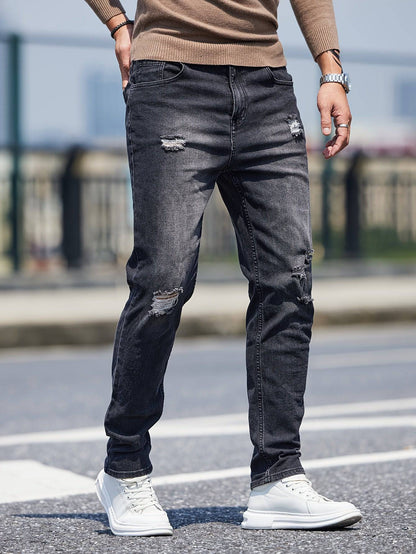 Herren Skinny Jeans - lässiger Street-Style in zerrissenem Stretch-Denim