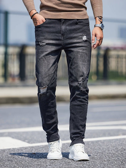 Herren Skinny Jeans - lässiger Street-Style in zerrissenem Stretch-Denim