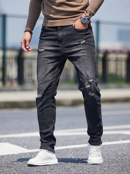 Herren Skinny Jeans - lässiger Street-Style in zerrissenem Stretch-Denim