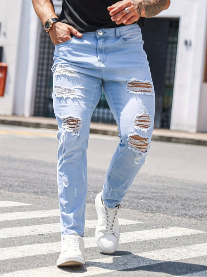 Distressed-Look Jeanshose für Herren - stylisch und bequem!