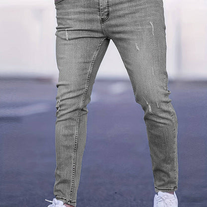 Zerrissene Slim-Fit-Jeans Für Herren – Der stylische Weg zum Street-Style!