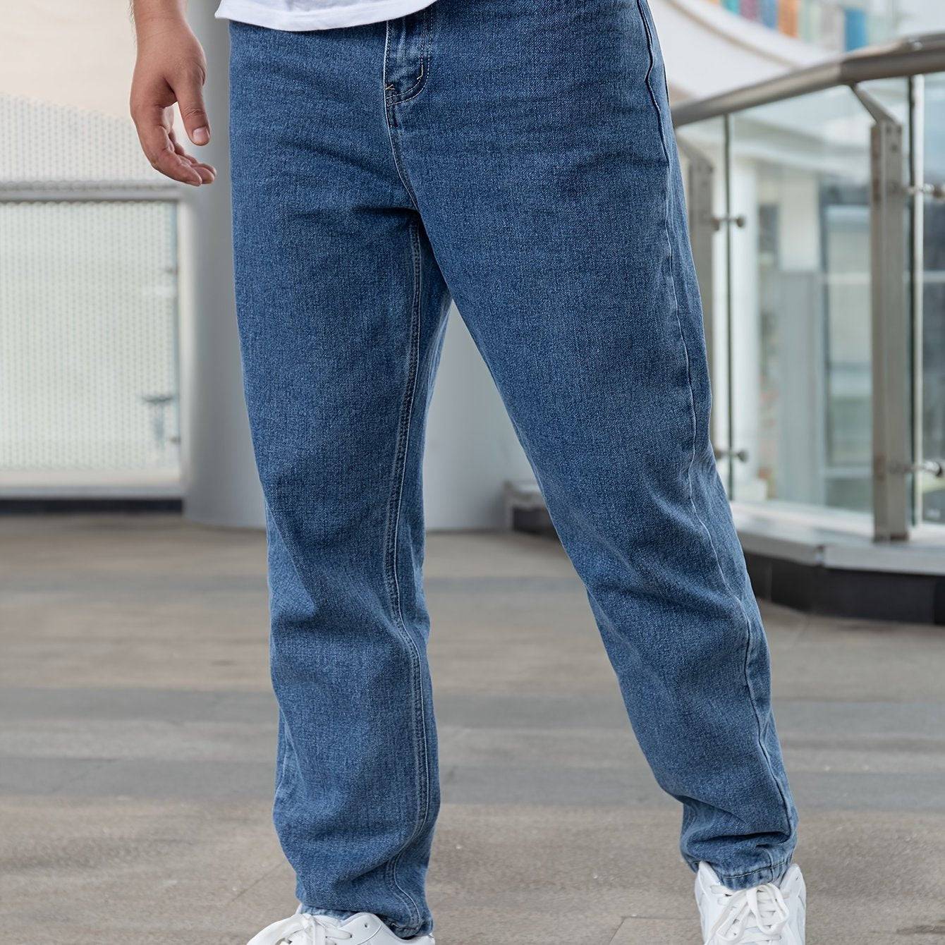 Street Style Denim Jeans für Herren mit Briefdruck - Trendy und kombinierbar mit Ketten-Schmuck