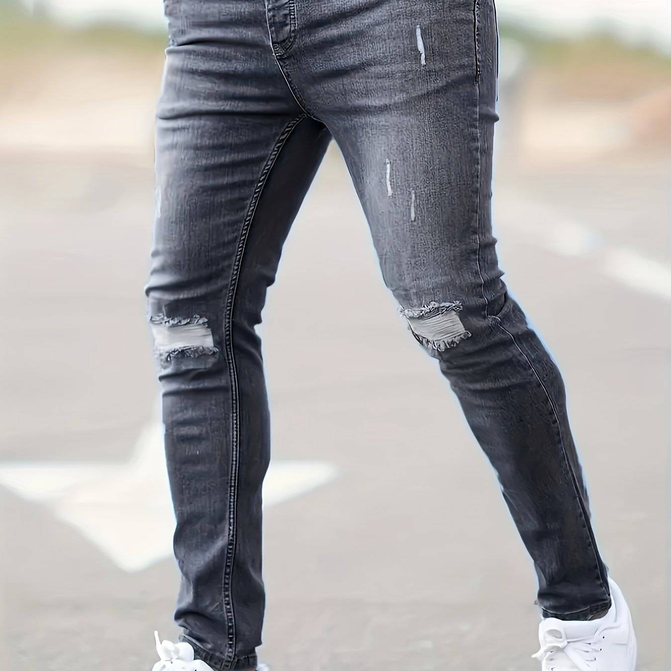 Street-Style Röhrenjeans für Herren mit mittlerem Stretchanteil