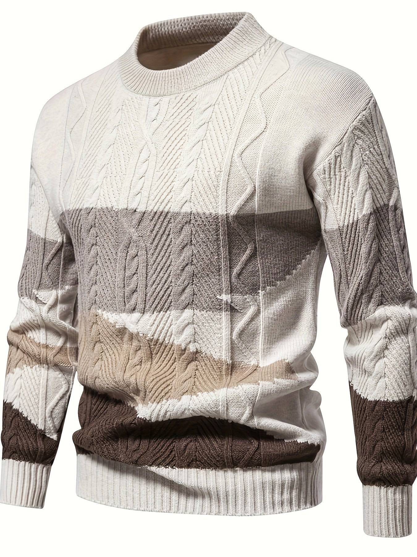 Herren Solider Gestrickter Pullover - Stilvoll, Stretch-Atmungsaktiv, Perfekt für Stadt und Outdoor.