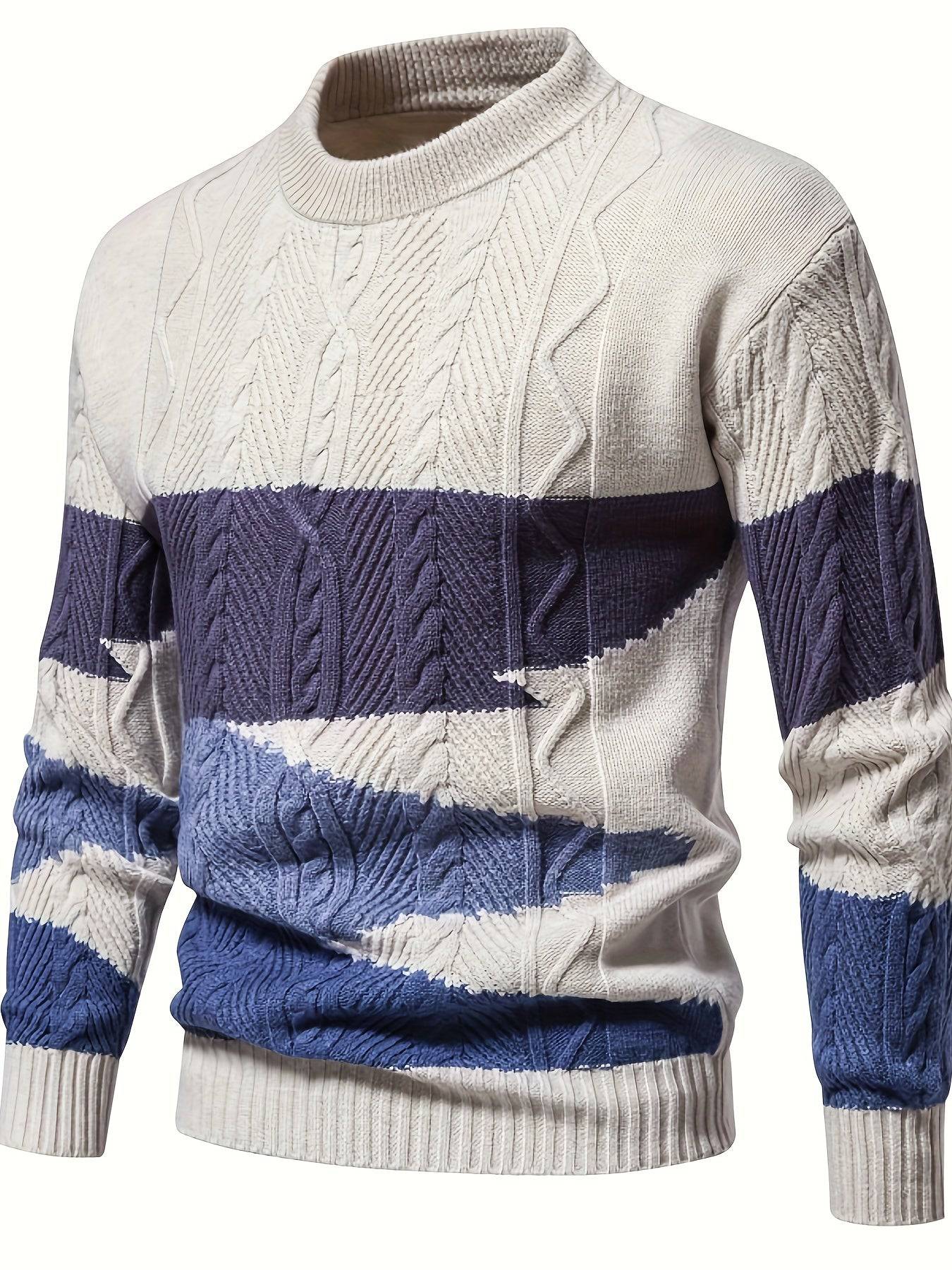 Herren Solider Gestrickter Pullover - Stilvoll, Stretch-Atmungsaktiv, Perfekt für Stadt und Outdoor.