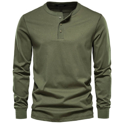 Stilvolles Langarm Shirt mit Henley-Kragen für Männer