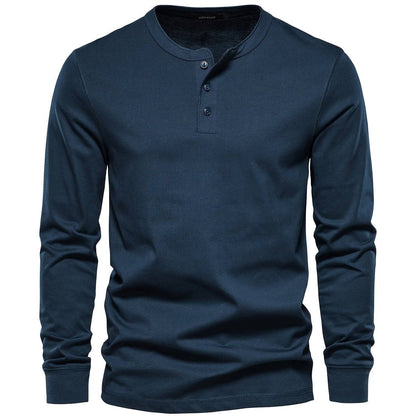 Stilvolles Langarm Shirt mit Henley-Kragen für Männer