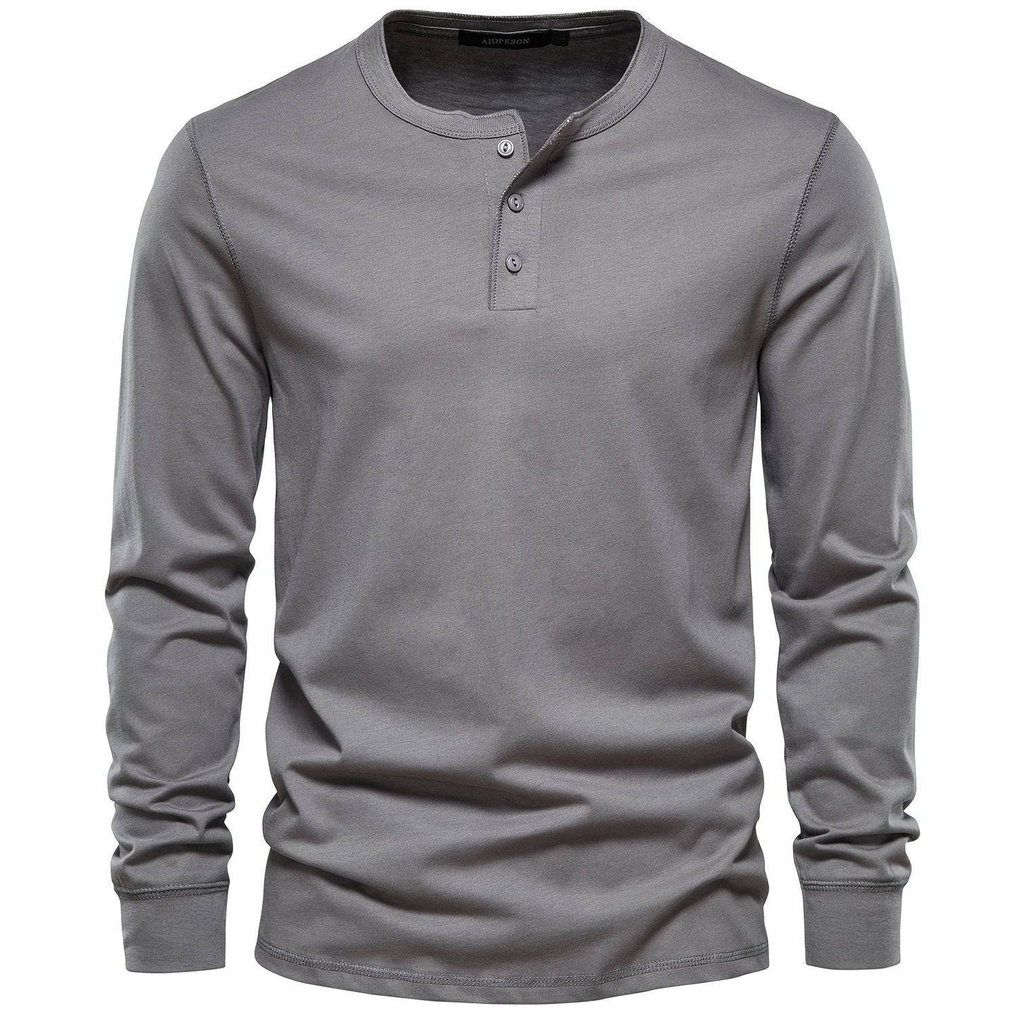 Stilvolles Langarm Shirt mit Henley-Kragen für Männer