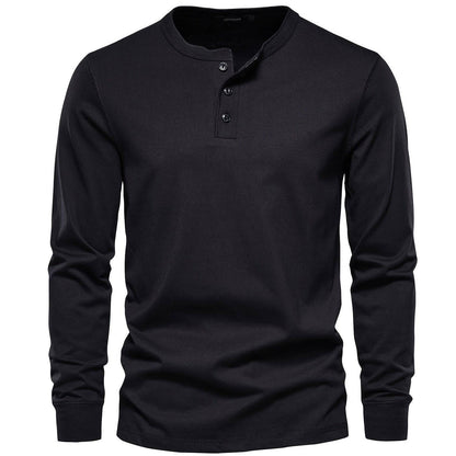 Stilvolles Langarm Shirt mit Henley-Kragen für Männer