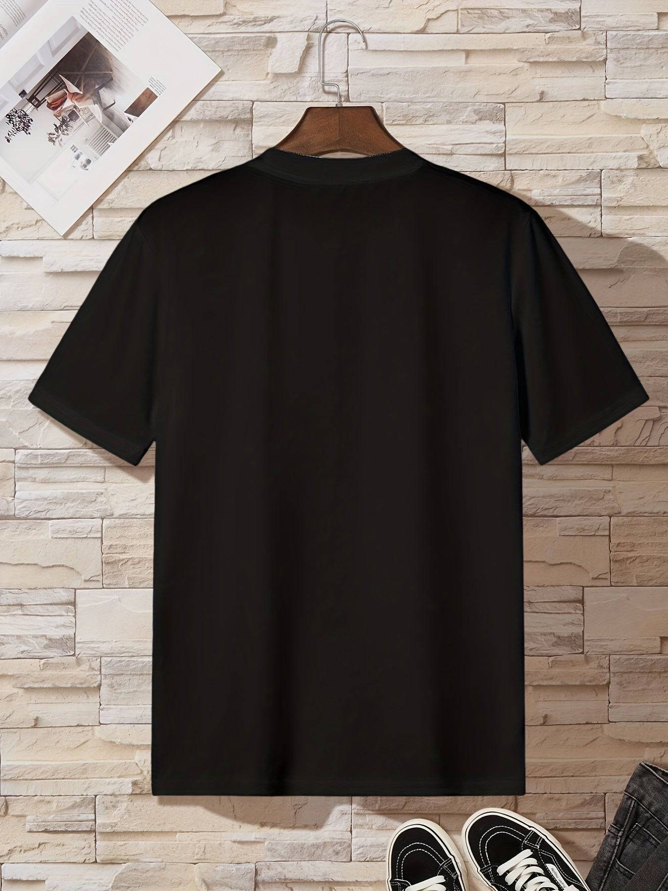 Lässiges, leicht dehnbares Kurzarm-T-Shirt mit Rundhalsausschnitt, Herren-Freizeit-T-Shirt