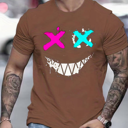 Graffiti Style Smiling Face Herren T-Shirt, Herren Outfits