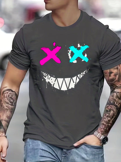 Graffiti Style Smiling Face Herren T-Shirt, Herren Outfits